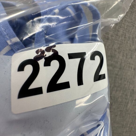 NEW! Express Cropped Peplum Top XL Striped Blue White Ruffled msrp: $54 Cotton - Picture 14 of 14